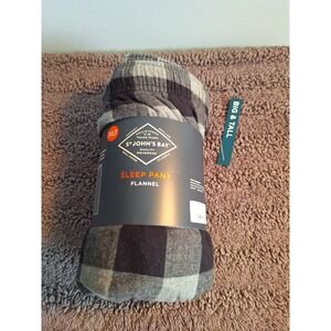 St‎ John's Bay Mens 3XLT Big & Tall Grey Black Buffalo Check Sleep Athlesier